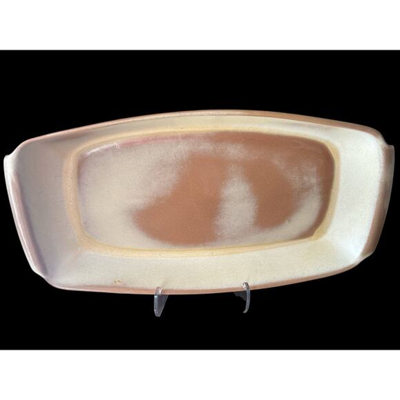 Vintage RARE Frankoma Pottery 19.5"x10" Prairie Green Brown Serving Platter 5QS - Picture 1 of 6